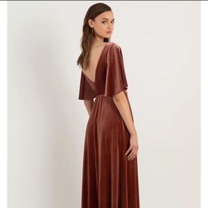 Jenny Yoo bridesmaid dress in English Rose velvet sz 0